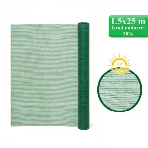 Plasa de umbrire legume, HDPE, UV, 30 g/mp, grad de umbrire 30%, verde, 1.5x25 m, Strend Pro