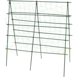 Ansamblu suport araci cu plasa pentru crestere castraveti, fasole, mazare, 120x120x1.1 cm, Strend Pro