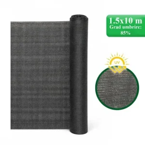 Plasa de umbrire, HDPE, UV, 80 g/mp, grad umbrire 85%, gri, 1.5x10 m, Strend Pro