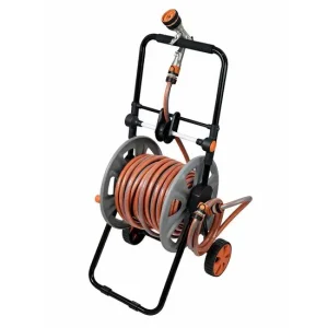 Furtun cu carucior pentru gradina, pistol de stropit, 1/2", 50+2 m, 6 straturi, antirasucire, Richmann Exclusive