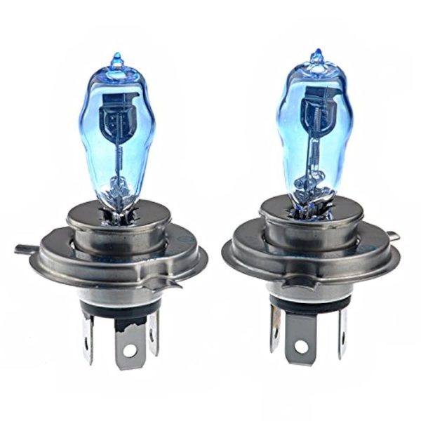 Set 2 becuri halogen H4 - P43 "HOD HI-POWER", putere 90/100W, lumina alba 5000K, 12V, imitatie xenon, cu mufe ceramice