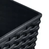Ghiveci de flori, Prosperplast, Rato Low, patrat, 32 L, imitatie ratan, antracit, 32x32x32.5 cm