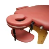 Masa de masaj pliabila, 3 zone, cadru lemn, spuma 5cm, inaltime 55-76cm, piele ecologica, dimensiuni 60x213cm, culoare Burgundy
