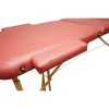 Masa de masaj pliabila, 3 zone, cadru lemn, spuma 5cm, inaltime 55-76cm, piele ecologica, dimensiuni 60x213cm, culoare Burgundy
