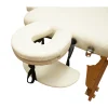 Masa de masaj pliabila, 3 zone, cadru lemn, spuma 5cm, inaltime 55-76cm, piele ecologica, dimensiuni 60x213cm, culoare Crem