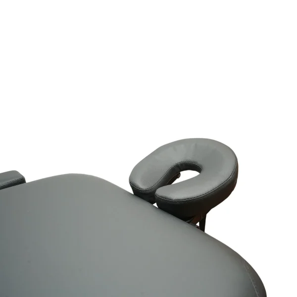 Masa de masaj pliabila, 3 zone, cadru lemn, spuma 5cm, inaltime 55-76cm, piele ecologica, dimensiuni 60x213cm, culoare Neagra