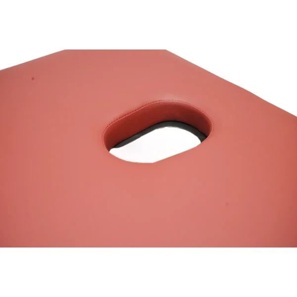 Masa de masaj pliabila, 3 zone, cadru lemn, spuma 5cm, inaltime 55-76cm, piele ecologica, dimensiuni 60x213cm, culoare Burgundy