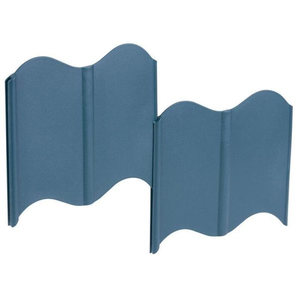 Bordura gazon din plastic, verde albastriu, set 32 buc, 5.1 m x 120 mm, Strend Pro