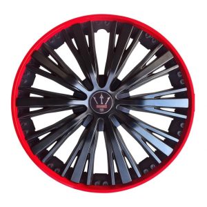 Set 4 capace roti VELAR Pulse Red, design Sport cu accente rosii, ABS rezistent, Universal, pentru jante R15