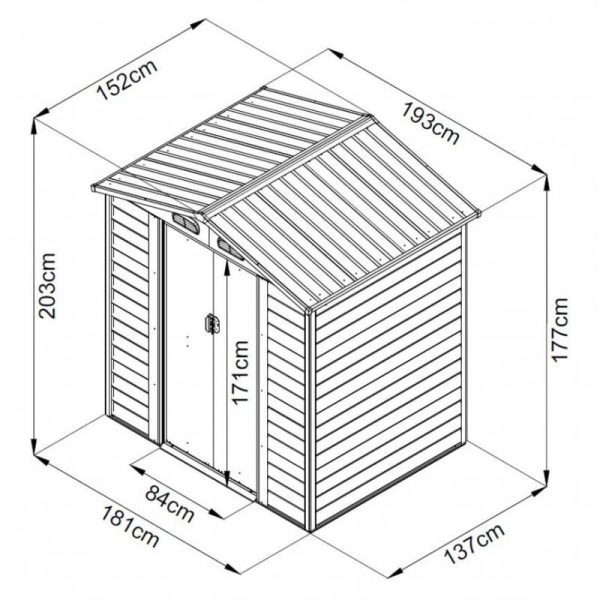 Casuta/magazie/sopron de gradina pentru depozitare unelte, metal, maro natur, 193x152x203 cm, Strend Pro