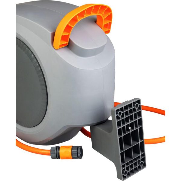 Furtun cu tambur/rola pentru gradina, retractabil/automat, portabil, pentru perete, 1/2", 35+2 m, Strend Pro Premium