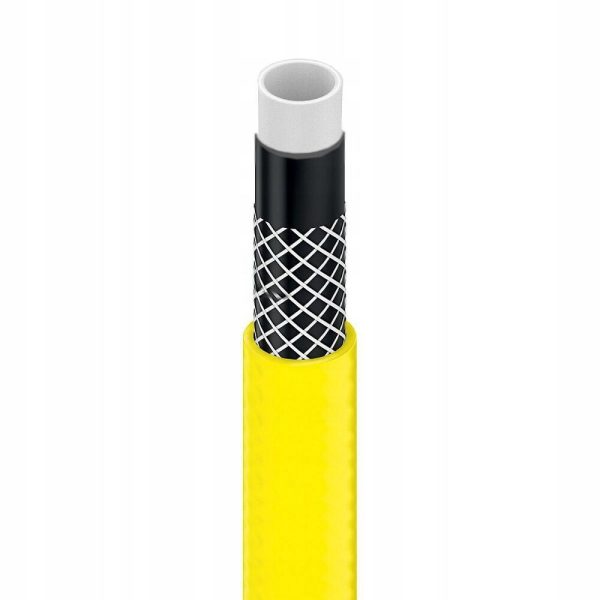 Furtun de gradina, 4 straturi, cu 2 cuple si adaptor, 3/4", 50 m, Cellfast Yellow