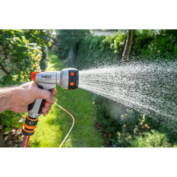 Furtun de gradina, NEO, cu pistol de stropit, carucior cu tambur, accesorii, 6 straturi, 1/2", 50 m