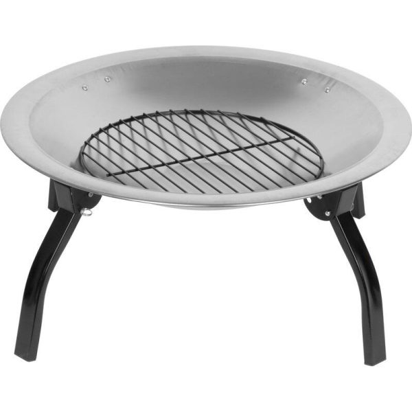Vatra de foc cu gratar de gradina, grill rotund, metal, 57x40 cm, Strend Pro BBQ Mara