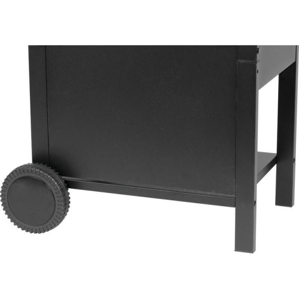 Gratar gradina, grill dreptunghiular, cu gaz, 2 arzatoare, cu roti, capac, rafturi, 96x50x100 cm, BBQ Andora