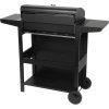 Gratar gradina, grill dreptunghiular, cu gaz, 4 arzatoare, cu roti, capac, rafturi, 116x50x100 cm, BBQ Malaga