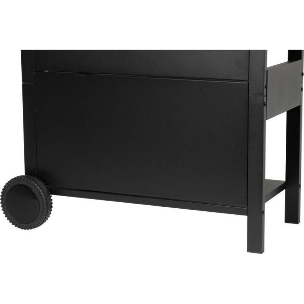 Gratar gradina, grill dreptunghiular, cu gaz, 4 arzatoare, cu roti, capac, rafturi, 116x50x100 cm, BBQ Malaga