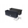 Jardiniera decorativa, suport metalic, imitatie ratan, antracit, 39.5x18.5x19.5 cm, Rato Case W
