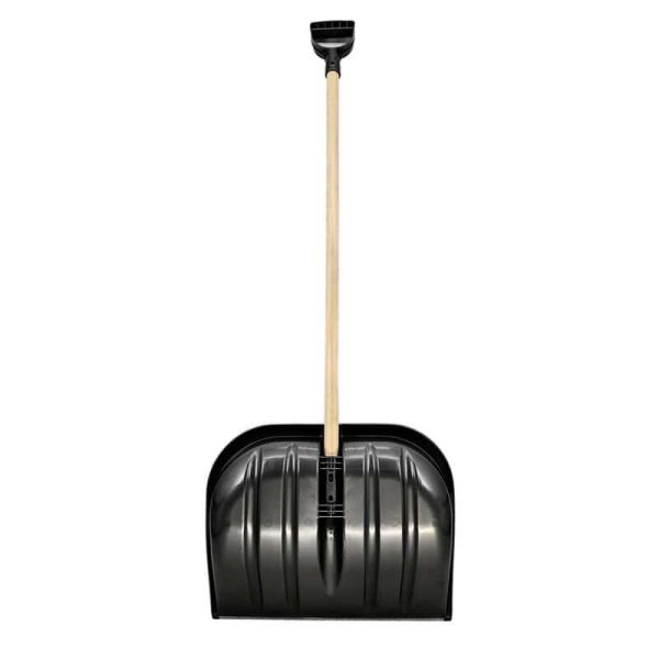 Lopata pentru zapada cu coada de lemn, protectie metalica, 45x39 cm