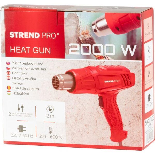 Pistol cu aer cald, 2000 W, 300-500 L/min, Strend Pro