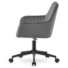 Scaun de birou, Artool, Roxy, rotativ, catifea, gri si negru, 60x65x80-89 cm