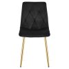 Scaun bucatarie/living, Artool, Libra, catifea neagra, picioare metal auriu, 45x54x86.5 cm