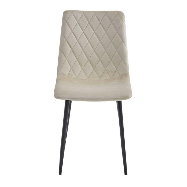 Scaun bucatarie/living, Artool, Turin, catifea bej, picioare metal negru, 44.5x53x88.5 cm