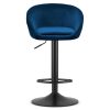 Scaun de bucatarie/bar, Artool, East, rotativ, catifea bleumarin, picior metal negru, 53x46x81-103 cm