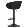 Scaun de bucatarie/bar, Artool, East, rotativ, catifea neagra, picior metal negru, 53x46x81-103 cm