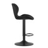Scaun de bucatarie/bar, Artool, West, rotativ, catifea neagra, picior metal negru, 46x48.5x90-111 cm