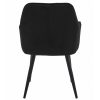 Scaun stil fotoliu bucatarie/living, Artool, York, catifea neagra, picioare metal negru, 56x62x83.5 cm