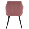 Scaun stil fotoliu bucatarie/living, Artool, York, catifea roz, picioare metal negru, 56x62x83.5 cm