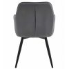 Scaun stil fotoliu bucatarie/living, Artool, York, rotativ, catifea gri inchis, picioare metal negru, 56x61x84 cm