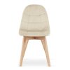 Set 4 scaune bucatarie/living, Artool, Bora, catifea bej, picioare lemn natur, 44.5x54x81.5 cm