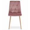 Set 4 scaune bucatarie/living, Artool, Libra, catifea roz, picioare metal natur, 45x54x86.5 cm
