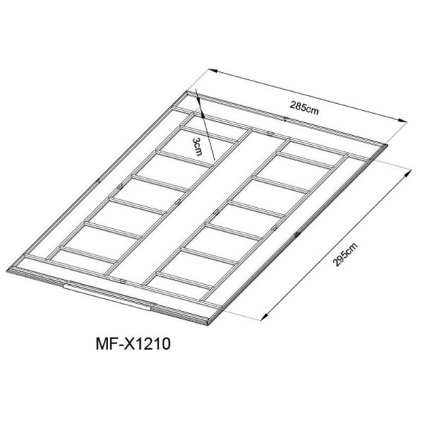 Structura metalica pentru baza casuta/magazie/sopron de gradina 2172939, 295x285 cm, Strend Pro