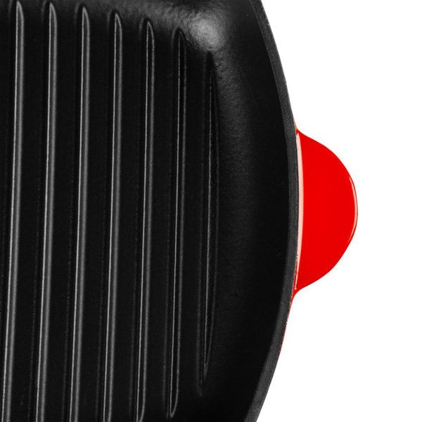 Tigaie grill, fonta, patrata, cu ciocuri, 27x27 cm, MagicHome