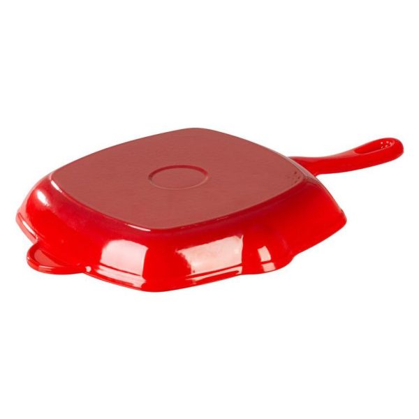 Tigaie grill, fonta, patrata, cu ciocuri, 27x27 cm, MagicHome