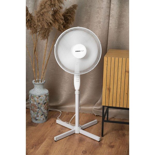 Ventilator cu picior pentru podea, 45 W, 2 viteze, inaltime reglabila, 100-120 cm, diametru 40 cm, Strend Pro