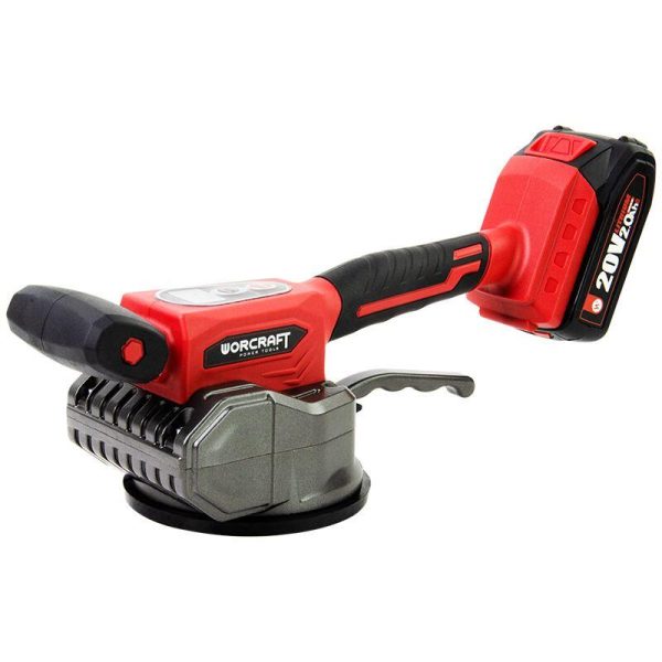 Vibrator pentru gresie si faianta, cu acumulator 2 Ah, ventuza, max 60 kg, Worcraft