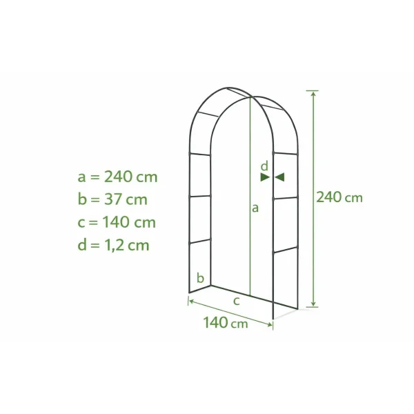 Arcada metalica, pergola, pentru gradina, 140x37x240 cm, Artool