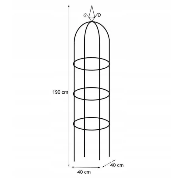 Arcada metalica, pergola, pentru gradina, 40x40x190 cm, Artool