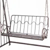 Balansoar gradina, metalic, cu arcada, pergola, 2 locuri, bronz antic, 162x90x205 cm, Don