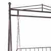 Balansoar gradina, metalic, cu arcada, pergola, 2 locuri, bronz antic, 162x90x205 cm, Don