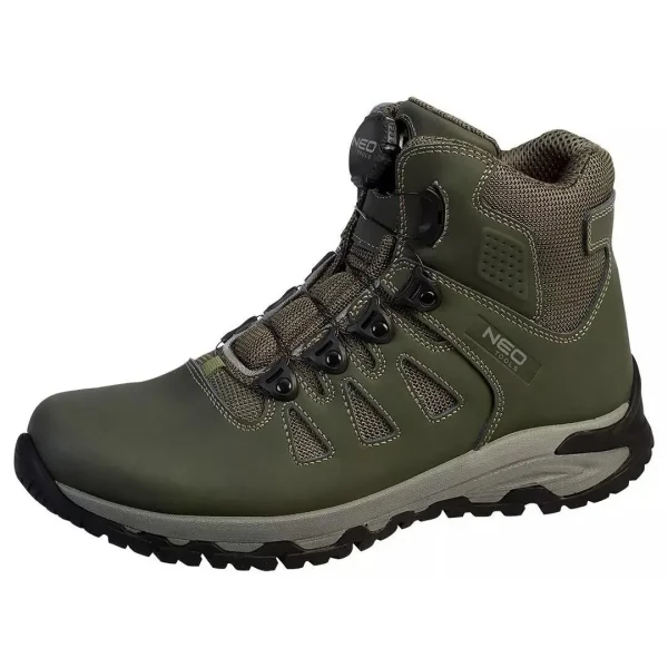 Bocanci de lucru, O2, SR, FO, sireturi cu buton de blocare, piele nabuc, marimea 43, NEO