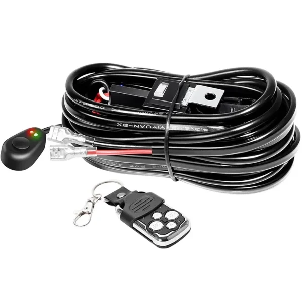 Cablaj pentru proiectoare LED cu telecomanda, functii strobo, relee si sigurante incluse, alimentare 12V