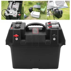 Cutie Ermetica SMART pentru baterie auto, multifunctionala cu terminale externe, voltmetru, pentru calatorii, camping, ambarcatiuni, rulote