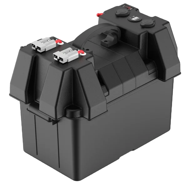 Cutie Ermetica SMART pentru baterie auto, multifunctionala cu terminale externe, voltmetru, pentru calatorii, camping, ambarcatiuni, rulote