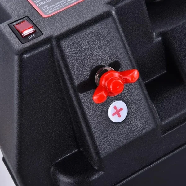 Cutie Ermetica SMART pentru baterie auto, multifunctionala cu terminale externe, voltmetru, pentru calatorii, camping, ambarcatiuni, rulote