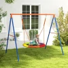 Complex de joaca, leagan tip cuib de barza, material Oxford, multicolor, 196x172x180 cm